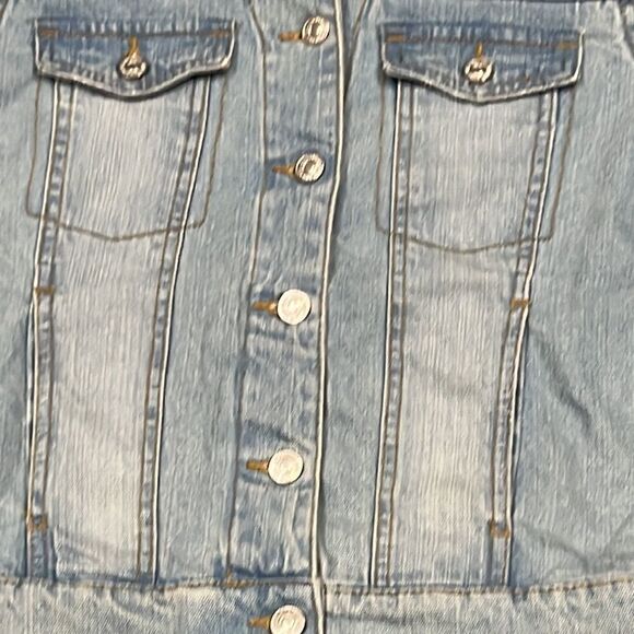 MNG Denim Women’s XS Washed Blue Jean Jacket - Picture 5 of 9